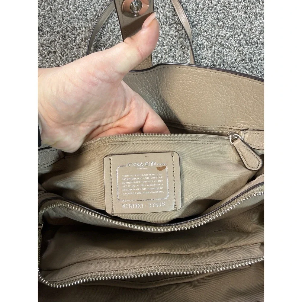 Coach Mercer 30 Satchel Soft Grain Taupe Leather Style 37575
